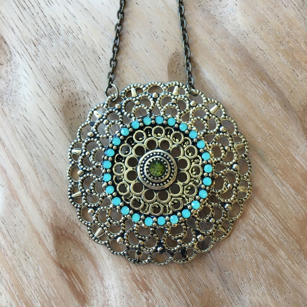 handmade turquoise & silver necklace